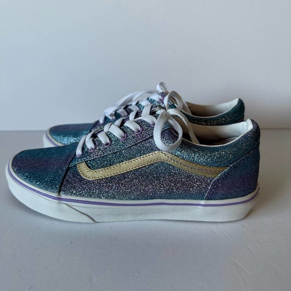 Vans Other - NWOT Vans Ombre Glitter Old Skool Blue/Purple Youth Junior Shoes Sz:7